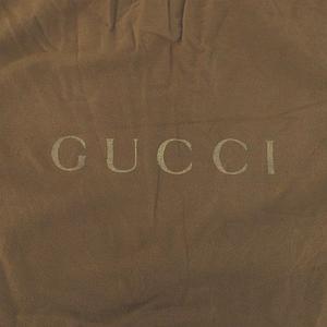 グッチ GUCCI 保存袋 収納袋 茶系 ブラウン イタリア製 巾着 ロゴ 文字
