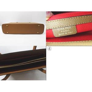 セリーヌ　キャメルレザー ハンドバッグ セリーヌ CELINE レザーハンドバッグ 馬車金具チャーム付き