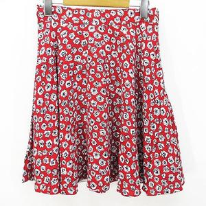 ミュウミュウ miumiu 花柄 ミニスカート フレアスカート 40 レッド 赤  