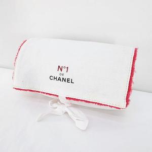 新作★CHANELシャネル バニティポーチ ツイード メイクポーチ 白 シャネル CHANEL Nº1 ドゥシャネル 化粧ポーチ コスメポーチ 筒