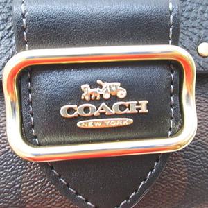 コーチ COACH 2つ折り財布 スタッズ ゴールド金具 ブラウン 茶系