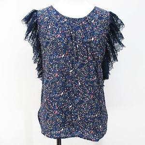 Chloé フリル付き青色チュニック 半袖 34 Chloé フリル付き青色チュニック 半袖 34