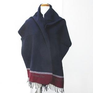 クリスチャンディオール Christian Dior マフラー ストール ネイビー