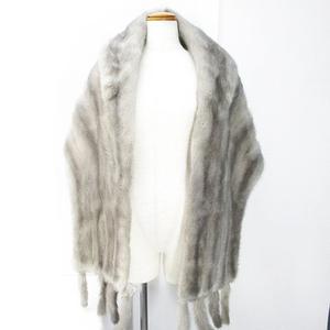 サガミンク SAGA MINK 毛皮 ミンクファー ティペット マフラー 灰系  