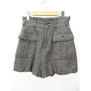 デイシー deicy ショートパンツ 2 茶系ブラウン ミックス 総柄 ジップフライ 裏地