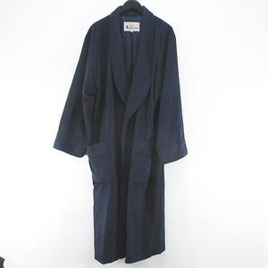 美品 Aquasqutam 比翼ウールロングコート Vネック ネイビー Mサイズ アクアスキュータム AQUASCUTUM ロングコート コーディガン