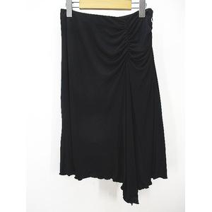 ミッシェルクラン MICHEL KLEIN 膝丈 フレアスカート 36 黒系 ブラック 