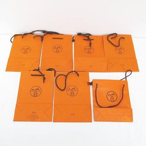 エルメス HERMES 19枚セット 紙袋 ショッパー ショップ袋 純正 付属品 ロゴ サイズ違い オレンジ系 その他