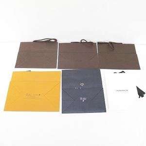 エルメス HERMES 14枚セット 紙袋 ショッパー ショップ袋 純正 付属品 ロゴ デザイン違い サイズ違い カルティエ Cartier / ヴァンクリーフ＆アーペル Van Cleef & Arpels / ティファニー TIFFANY & CO. / ルイヴィトン LOUIS VUITTON / クレ・ド・ポー ボーテ cle de peau / ローラメルシエ LAURA MERCIER オレンジ系 その他