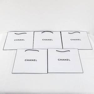 シャネル CHANEL 15枚セット 紙袋 ショッパー ショップ袋 純正 付属品 ロゴ デザイン違い サイズ違い 白系 ホワイト その他
