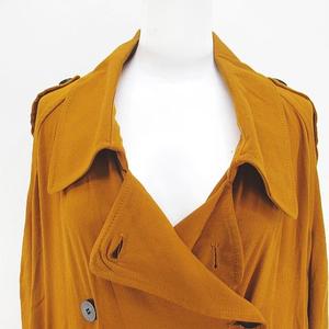 ザラ ベーシック ZARA BASIC トレンチコート ロング丈 薄手 M オレンジ系 ボタン 無地 レディース