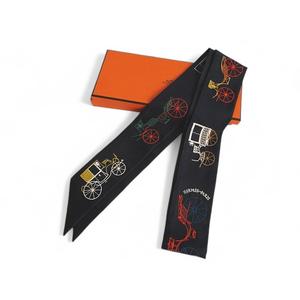 エルメス HERMES ツイリーロング アトゥベルリンヌ シルク ブルーノワール マルチカラー スカーフ 854175S HTH2407 レディース