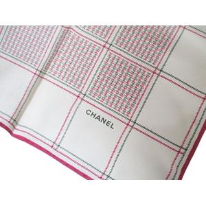 シャネル CHANEL スカーフ 大判 チェック ココマーク CC ベージュ系  レディース