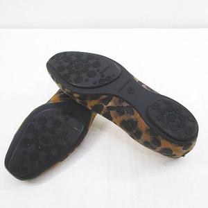 ジミーチュウ JIMMY CHOO フラットシューズ パンプス レオパード 34.5 ブラウン 茶系 スエード  イタリア製 レディース
