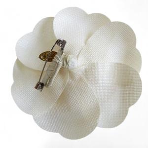 シャネル CHANEL カメリア コサージュ ブローチ 花 ピンブローチ ホワイト 白系 アクセサリー レディース