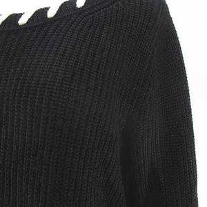 アルマーニエクスチェンジ A/X ARMANI EXCHANGE 長袖 ニット セーター M 黒系 ブラック リボン 金具 レディース アルマーニエクスチェンジ A/X ARMANI EXCHANGE 長袖 ニット