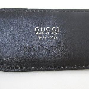 グッチ GUCCI インターロッキングG 太ベルト GG 65・26 036 194 0979 イタリア製 レザー 黒系 ブラック トップ式 バックル 小物 レディース