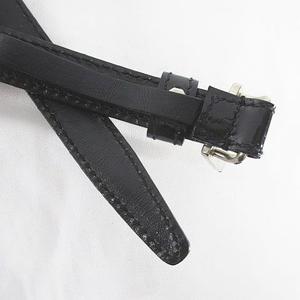 グッチ GUCCI 細ベルト レザー エナメル Gロゴバックル 70.28 037 194 0969 黒系 ブラック イタリア製 トップ式 小物 レディース