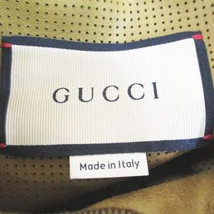 グッチ GUCCI マイクロホール スウェード パンチング ジャケット レザージャケット 羊革 GG 44 茶系 ブラウン イタリア製 メンズ