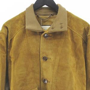 グッチ GUCCI マイクロホール スウェード パンチング ジャケット レザージャケット 羊革 GG 44 茶系 ブラウン イタリア製 メンズ