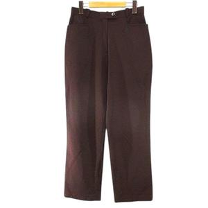 ミラショーン mila schon Sports ロング丈 パンツ 44 茶系 ダークブラウン 無地 ジップフライ ストレッチ レディース