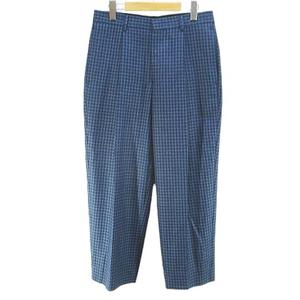 イートウツ E.TAUTZ チェック柄 ロング丈 テーパードパンツ ジップ  