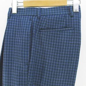 イートウツ E.TAUTZ チェック柄 ロング丈 テーパードパンツ ジップ  