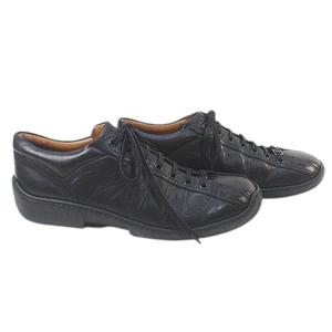 ラルフローレン RALPH LAUREN ローカットスニーカー 7E ブラック 黒系 レザー イタリア製 メンズ