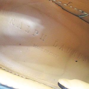 ラルフローレン RALPH LAUREN ローカットスニーカー 7E ブラック 黒系 レザー イタリア製 メンズ