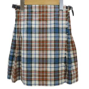 ラルフローレン RALPH LAUREN プリーツスカート 150 白系ホワイト チェック柄 ラップ フリンジ  レディース