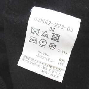 ラブレス LOVELESS 長袖 ニット セーター 34 黒系 ブラック アシンメトリー リブ 毛 ウール 無地 レディース