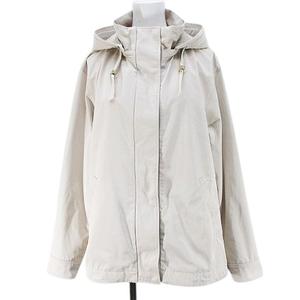23区 オンワード樫山 マウンテンパーカー ジャケット 40 ライトベージュ 無地 ジップアップ レディース