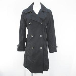 マックスマーラ ウィークエンドライン MAX MARA WEEKEND LINE トレンチコート ロング丈 38 黒系 ブラック ベルト ポケット 裏地 無地 レディース
