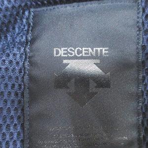 デサント DESCENTE 水沢ダウン ダウンジャケット M 紺系 ネイビー ジップアップ ロゴ 裏地 メンズ