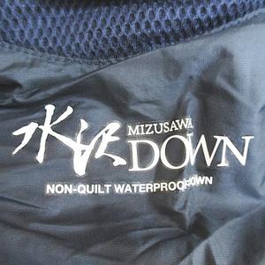 デサント DESCENTE 水沢ダウン ダウンジャケット M 紺系 ネイビー ジップアップ ロゴ 裏地 メンズ