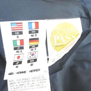 デサント DESCENTE 水沢ダウン ダウンジャケット M 紺系 ネイビー ジップアップ ロゴ 裏地 メンズ