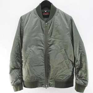 フリークスストア FREAKS STORE サーモア Thermore MA-1 ミリタリー ジャケット ブルゾン S 緑系 カーキ 中綿 ダブルジップ リブ 裏地 メンズ