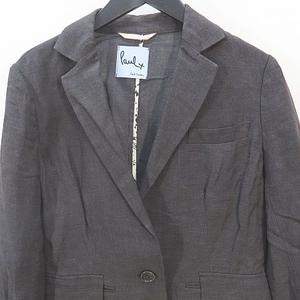 ポールスミス PAUL SMITH Paulx 長袖 ジャケット 40 黒系 ブラック 薄手 サイドポケット バックスリット レディース
