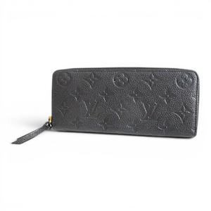 ルイヴィトン LOUIS VUITTON モノグラム アンプラント ポルトフォイユ クレマンス M60171 ラウンドファスナー レザー ノワール ブラック 長財布 ゴールド金具 メンズ レディース