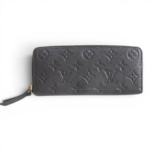 ルイヴィトン LOUIS VUITTON モノグラム アンプラント ポルトフォイユ クレマンス M60171 ラウンドファスナー レザー ノワール ブラック 長財布 ゴールド金具 メンズ レディース