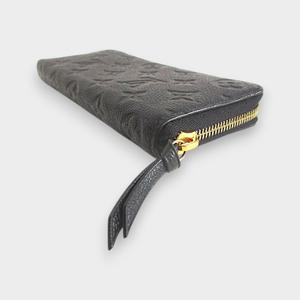 ルイヴィトン LOUIS VUITTON モノグラム アンプラント ポルトフォイユ クレマンス M60171 ラウンドファスナー レザー ノワール ブラック 長財布 ゴールド金具 メンズ レディース