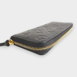 ルイヴィトン LOUIS VUITTON モノグラム アンプラント ポルトフォイユ クレマンス M60171 ラウンドファスナー レザー ノワール ブラック 長財布 ゴールド金具 メンズ レディース