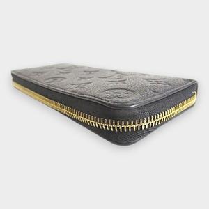 ルイヴィトン LOUIS VUITTON モノグラム アンプラント ポルトフォイユ クレマンス M60171 ラウンドファスナー レザー ノワール ブラック 長財布 ゴールド金具 メンズ レディース