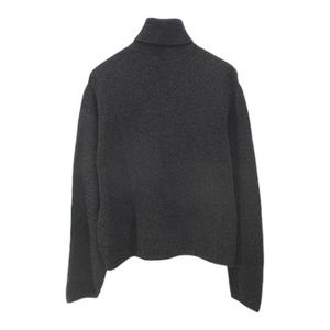 プラダ PRADA MILANO 長袖 カシミヤ ニット セーター 48 灰系 ダークグレー 無地 タートルネック リブ イタリア製 メンズ