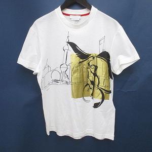プラダ PRADA 2016 猴 半袖 Tシャツ カットソー M 白系 ホワイト イタリア製 プリント メンズ