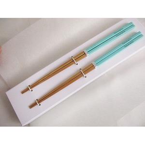 未使用品 ティファニー TIFFANY & CO. ティファニーブルー 夫婦箸 ペア 木製箸2本セット 専用ボックス その他