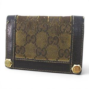 グッチ GUCCI 154165 203437 GG キャンバス カードケース 名刺入れ ブラウン 茶系 キャンバス レザー メンズ レディース