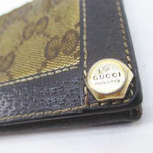 グッチ GUCCI 154165 203437 GG キャンバス カードケース 名刺入れ ブラウン 茶系 キャンバス レザー メンズ レディース