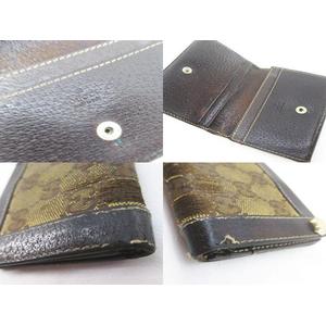 グッチ GUCCI 154165 203437 GG キャンバス カードケース 名刺入れ ブラウン 茶系 キャンバス レザー メンズ レディース