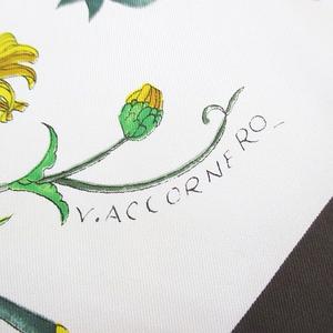 グッチ GUCCI ヴィットリオ・アッコルネロ 大判スカーフ ヴィンテージスカーフ ボタニカル柄 絹 シルク 茶系 ブラウン イタリア製 レディース